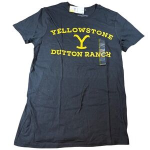 Yellowstone Dutton Ranch Graphic T-Shirt Womens Small Black PXES007MSC NWT